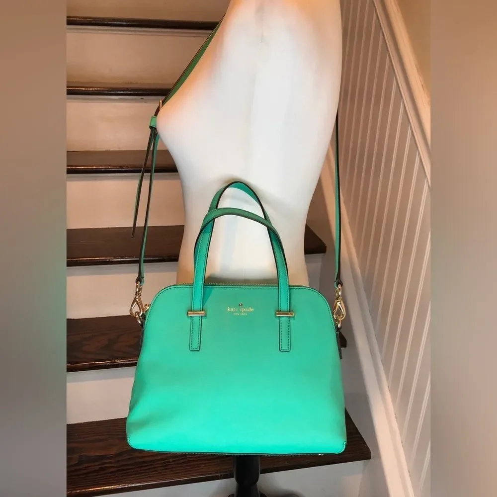 KATE SPADE Mint Green Cedar Street Maise Leather Satchel Crossbody